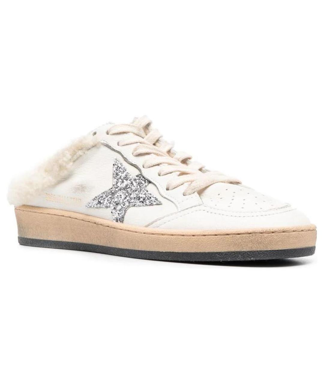 GOLDEN GOOSE DELUXE BRAND Белые кожаные мюли, фото 3