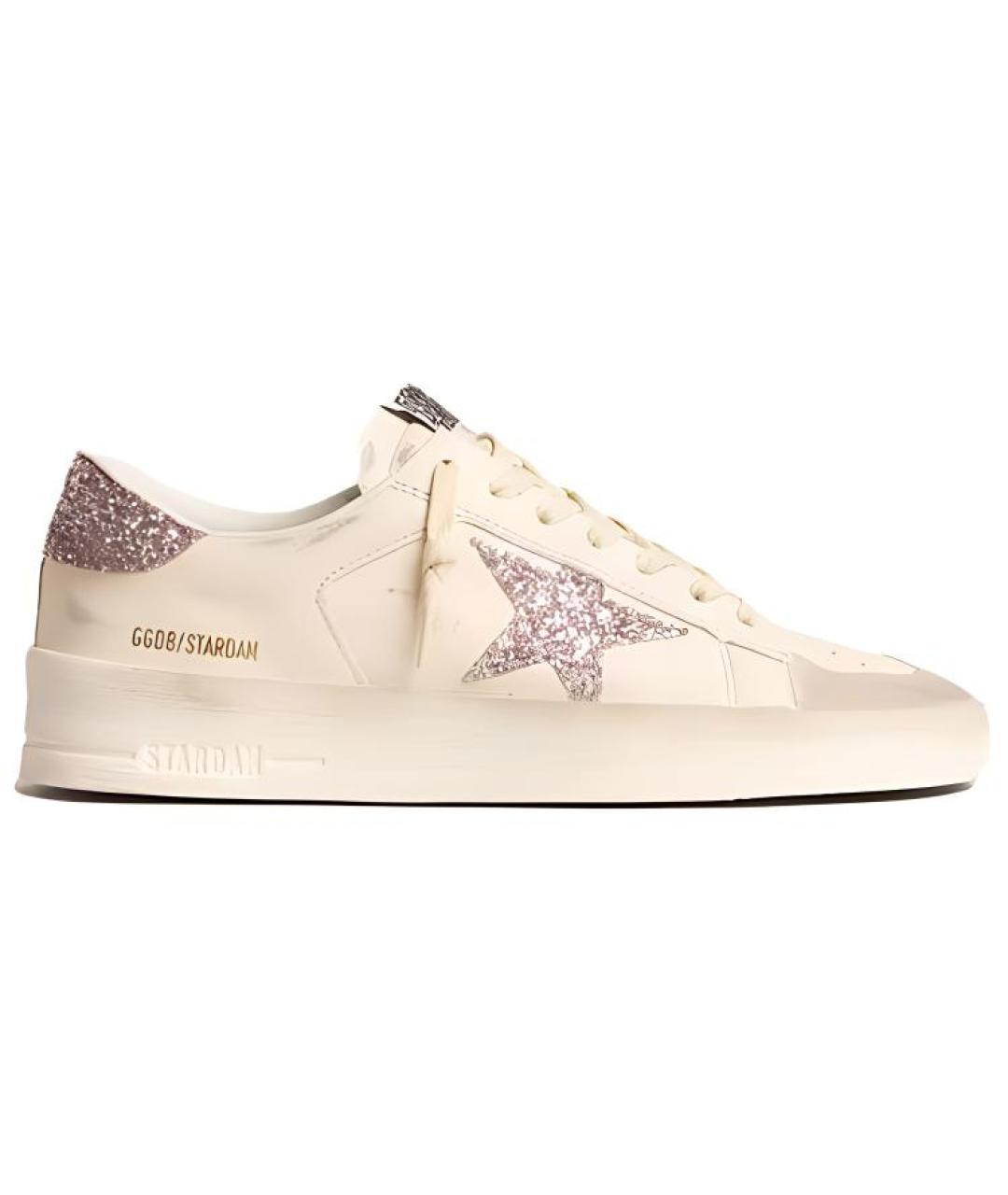 GOLDEN GOOSE DELUXE BRAND Бежевые кожаные кроссовки, фото 1
