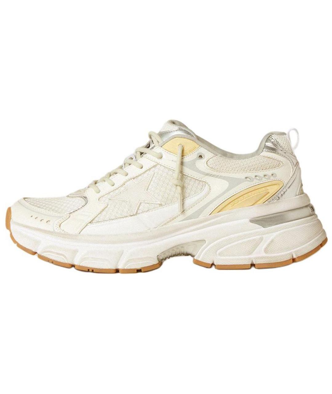 GOLDEN GOOSE DELUXE BRAND Бежевые кожаные низкие кроссовки / кеды, фото 2