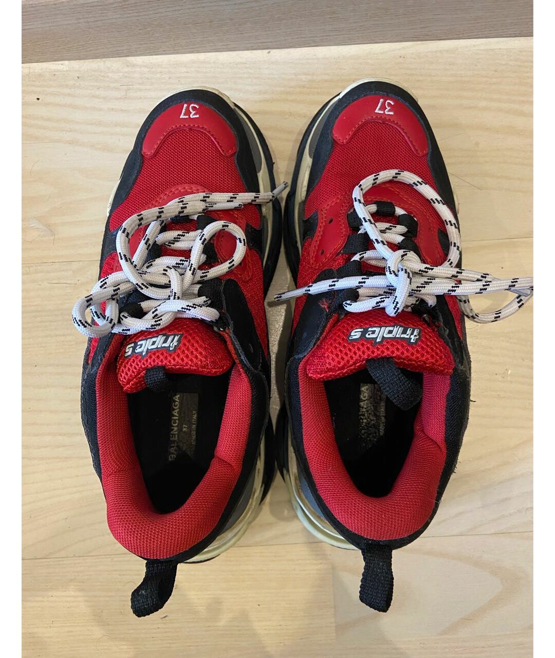 BALENCIAGA Красные кожаные кроссовки, фото 3