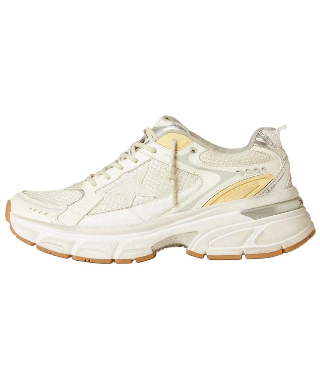 GOLDEN GOOSE DELUXE BRAND Бежевые кожаные кроссовки, фото 2