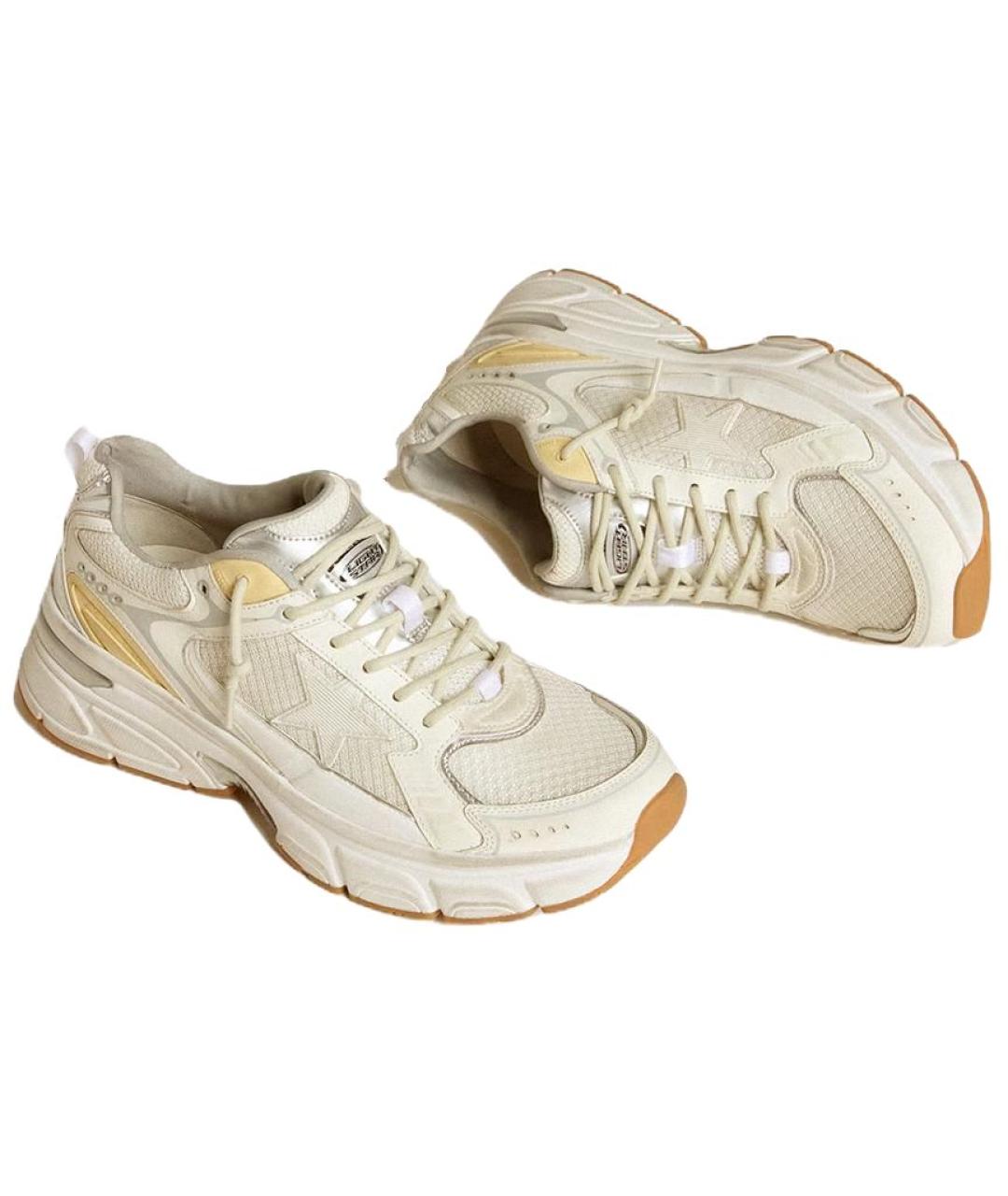 GOLDEN GOOSE DELUXE BRAND Бежевые кожаные кроссовки, фото 3