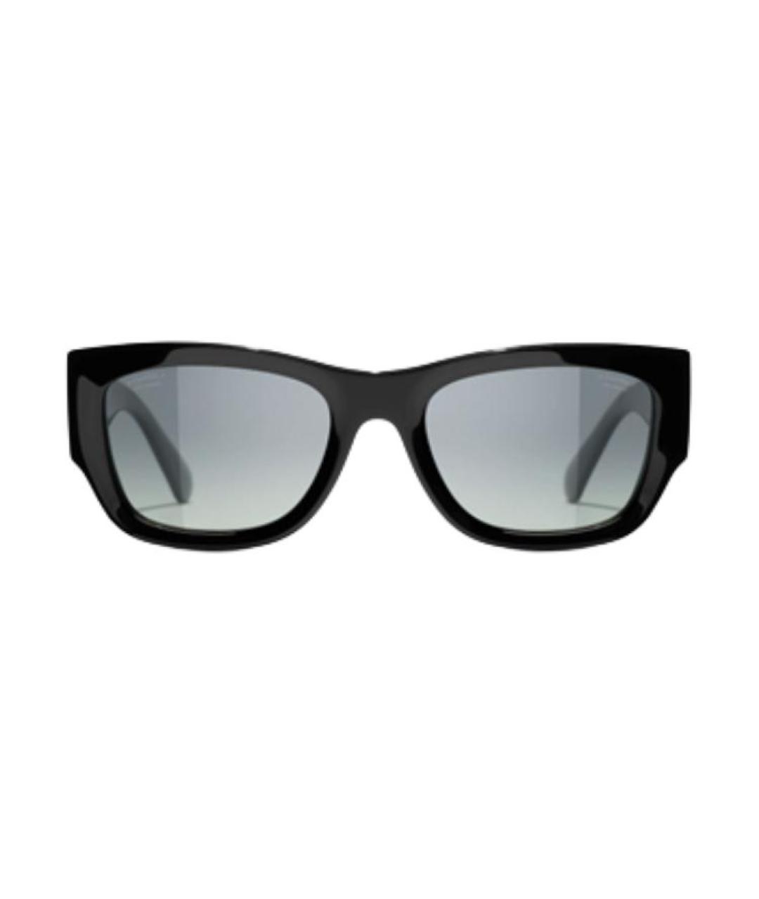 CHANEL Черные пластиковые солнцезащитные очки, фото 1