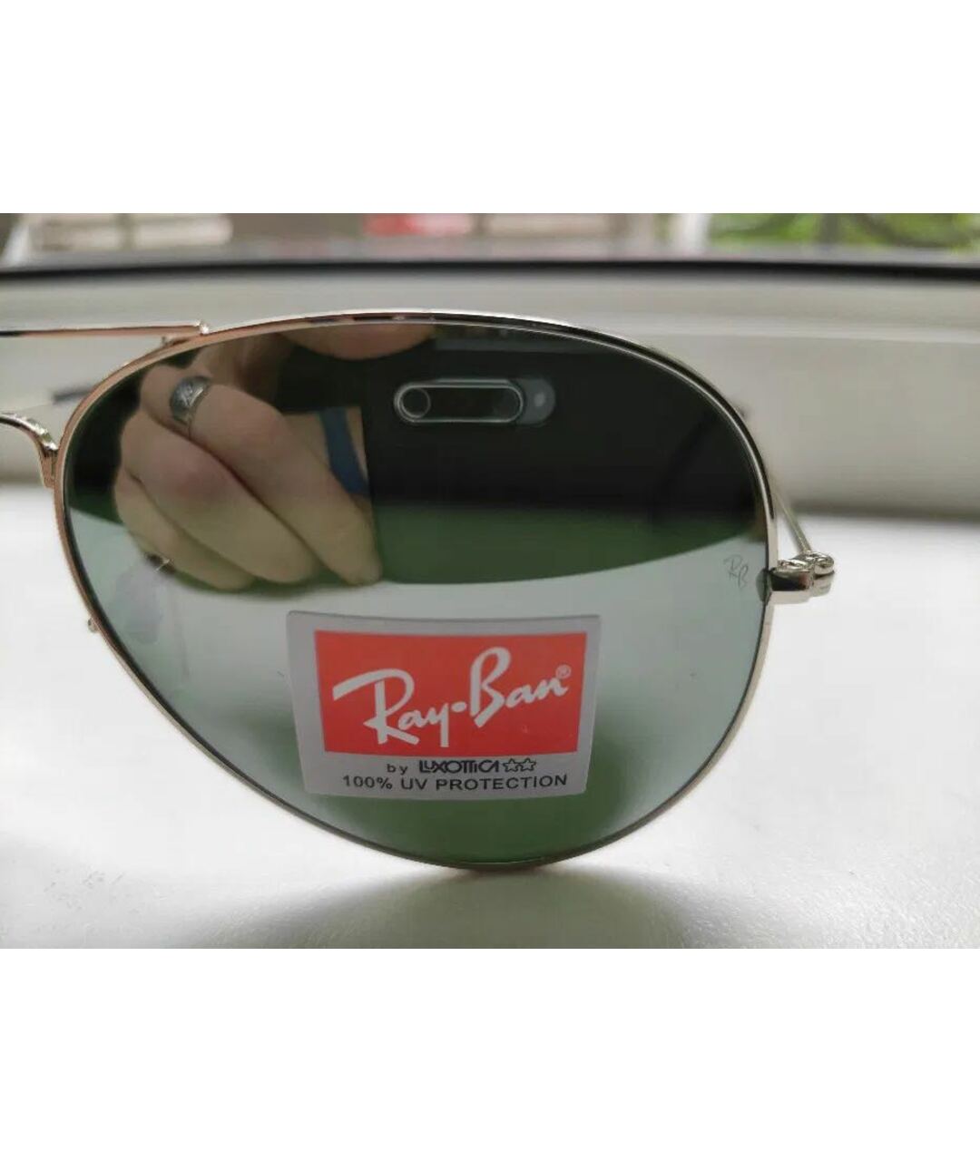 RAY BAN Серебряные солнцезащитные очки из рога буйвола, фото 3
