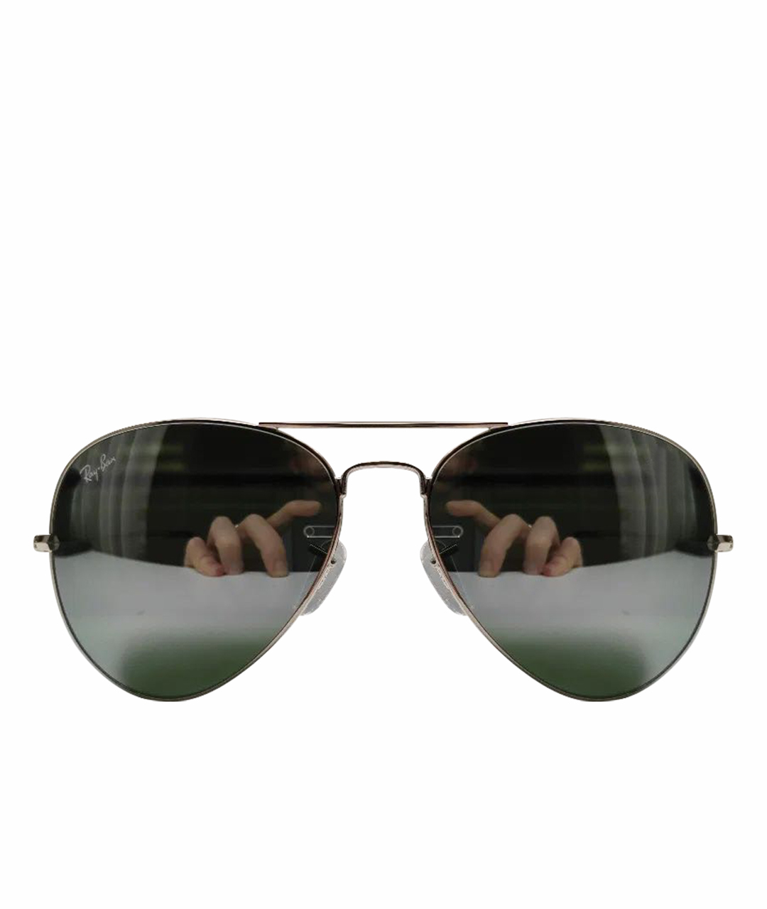 RAY BAN Серебряные солнцезащитные очки из рога буйвола, фото 1
