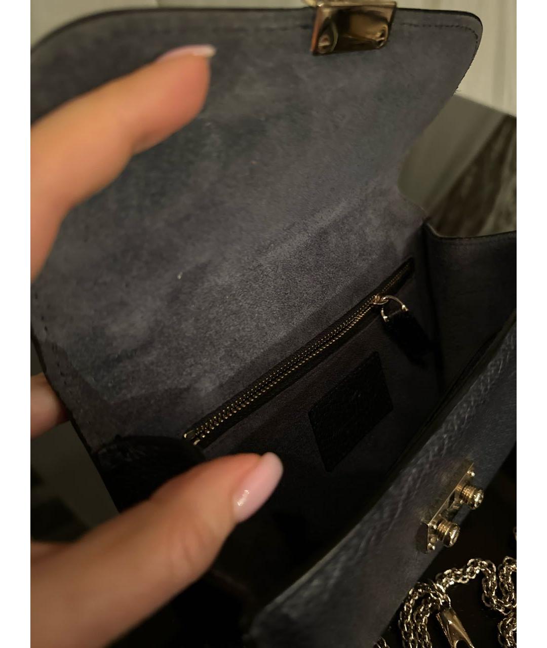 VALENTINO Темно-синяя кожаная сумка через плечо, фото 4