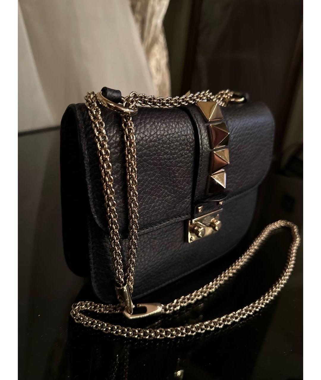 VALENTINO Темно-синяя кожаная сумка через плечо, фото 2