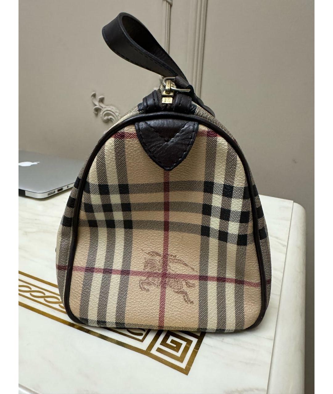 BURBERRY Кожаная сумка с короткими ручками, фото 3