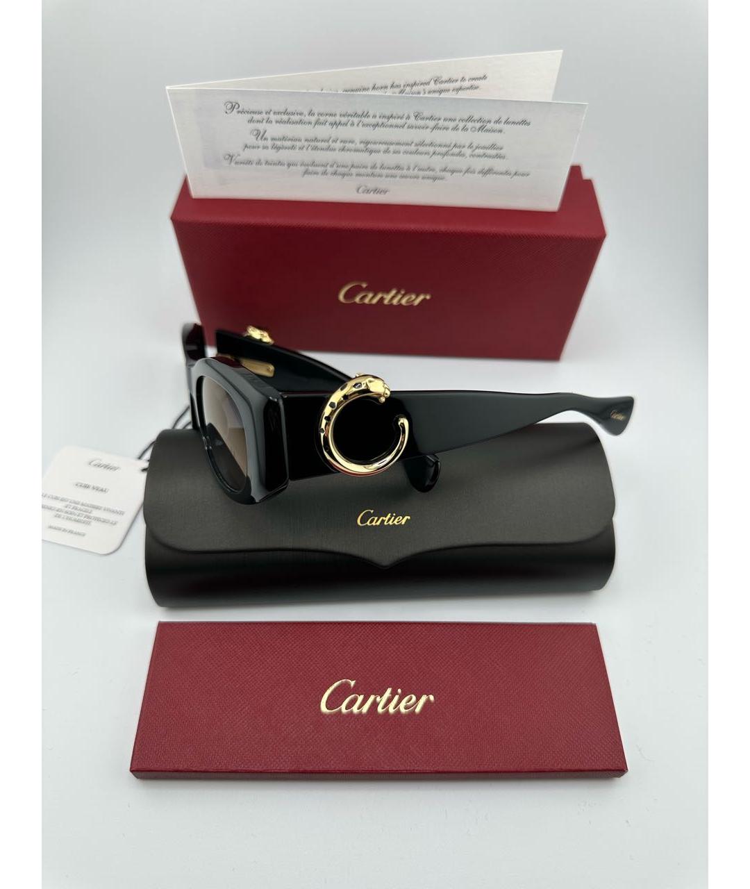 CARTIER Черные пластиковые солнцезащитные очки, фото 5