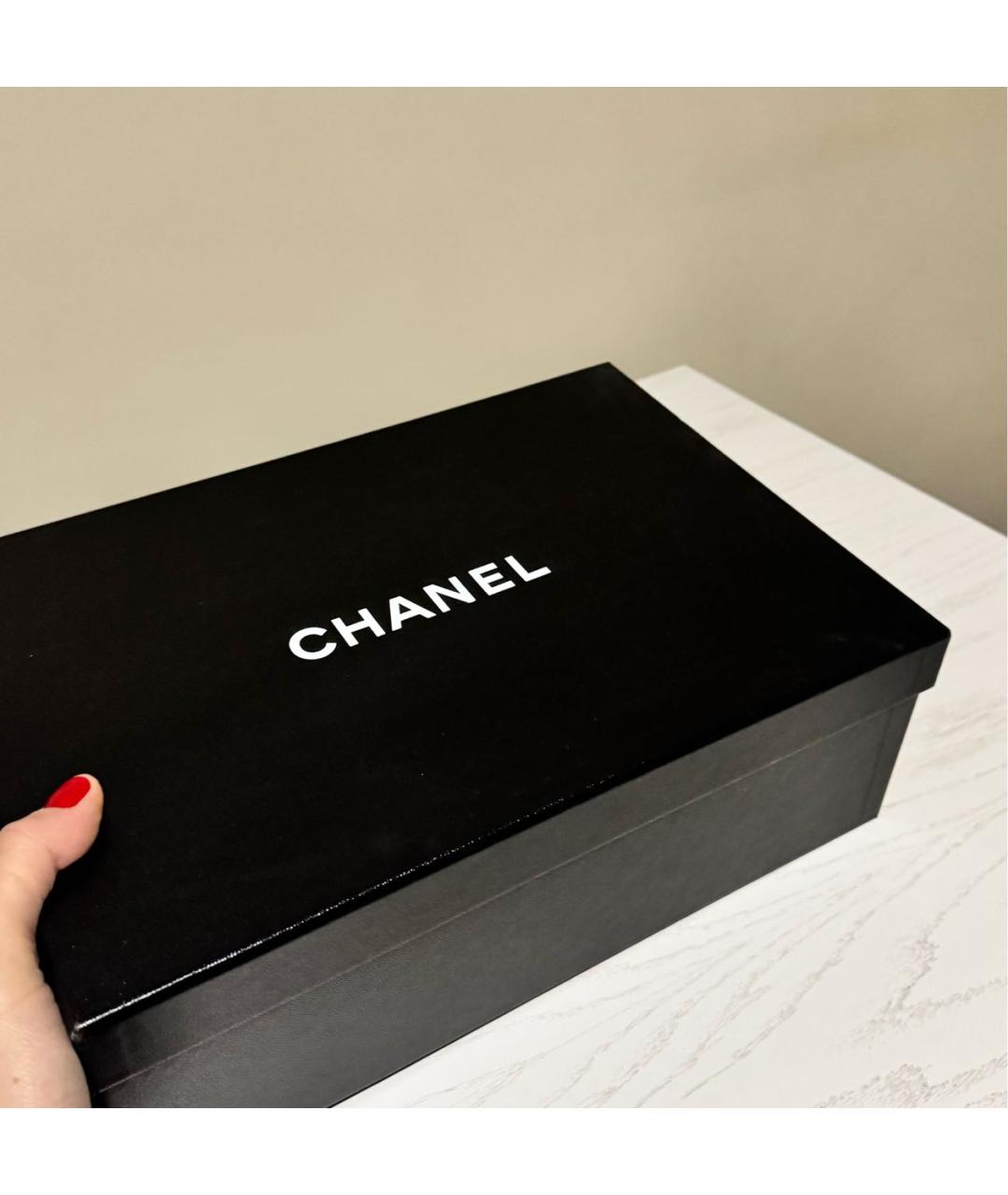 CHANEL Черные текстильные балетки, фото 8