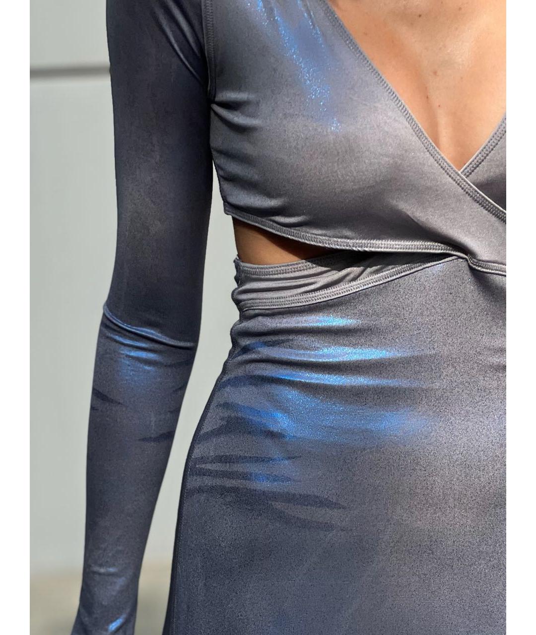 DIESEL Серое ацетатное платье, фото 6