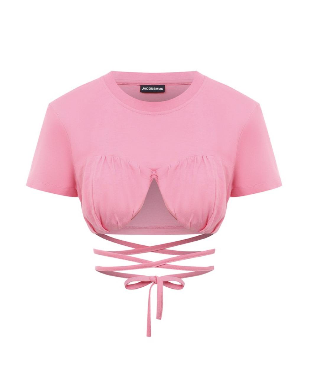 JACQUEMUS Розовая хлопковая майка, фото 1
