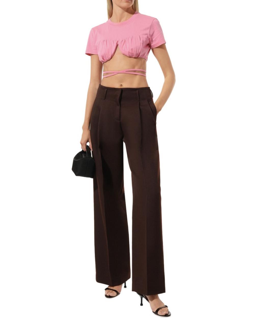 JACQUEMUS Розовая хлопковая майка, фото 2