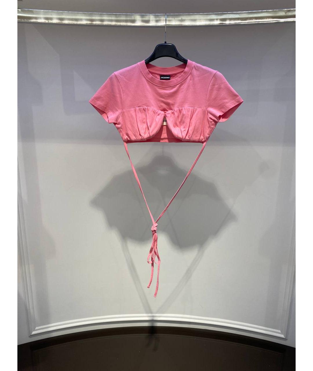 JACQUEMUS Розовая хлопковая майка, фото 4