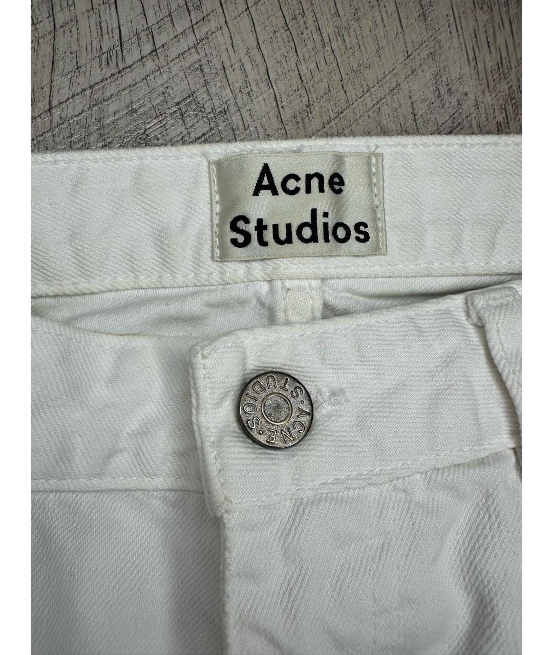 ACNE STUDIOS Белые хлопковые прямые джинсы, фото 4