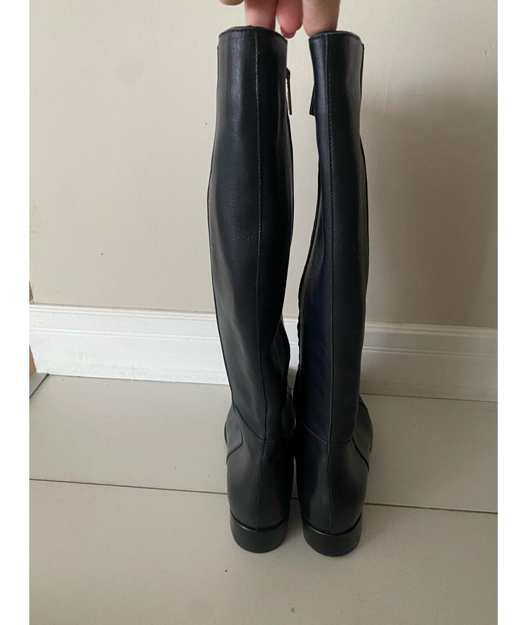 PRADA Темно-синие кожаные сапоги, фото 4