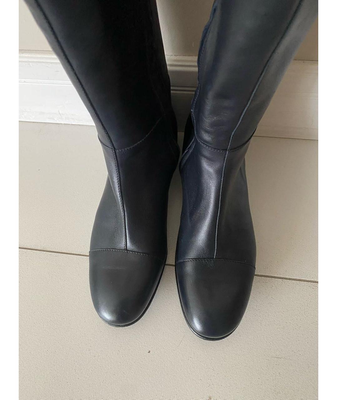 PRADA Темно-синие кожаные сапоги, фото 5