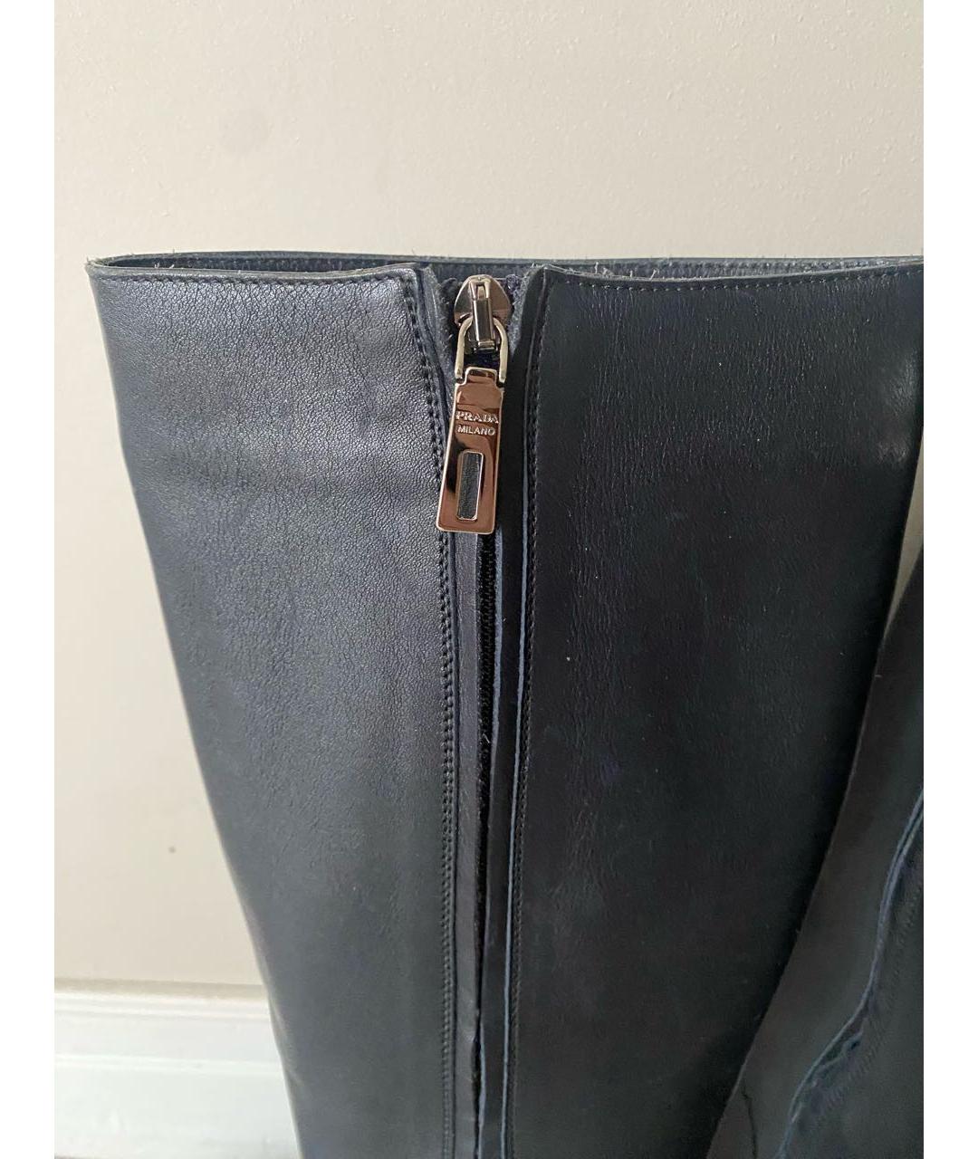 PRADA Темно-синие кожаные сапоги, фото 6