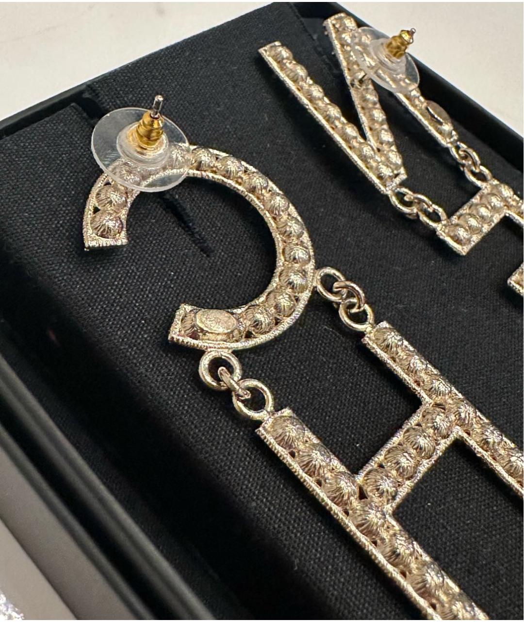 CHANEL Серебряные металлические серьги, фото 2