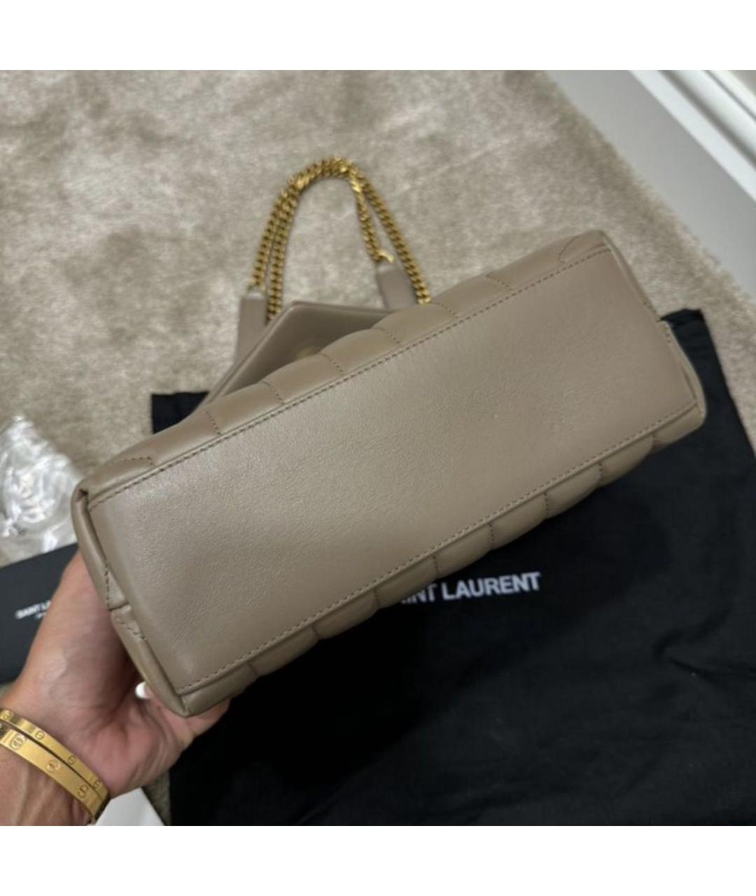 SAINT LAURENT Коричневая кожаная сумка через плечо, фото 3