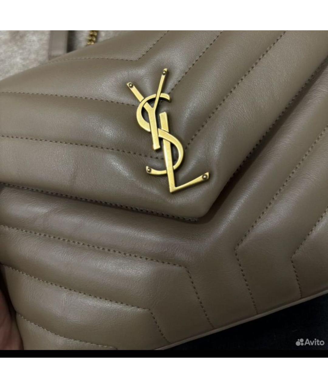 SAINT LAURENT Коричневая кожаная сумка через плечо, фото 2