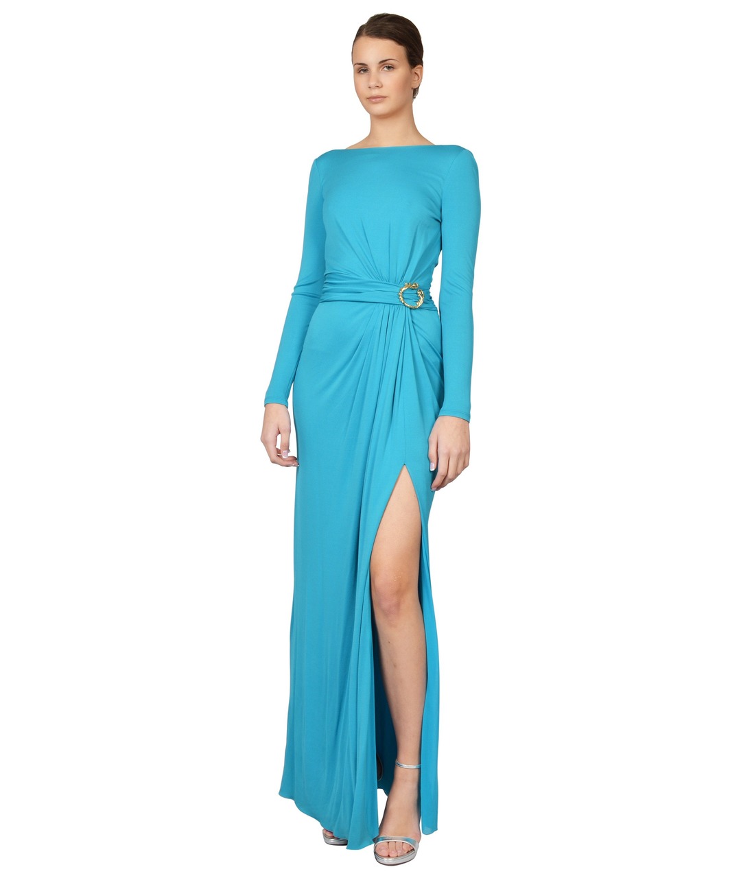 EMILIO PUCCI Голубое вискозное вечернее платье, фото 8