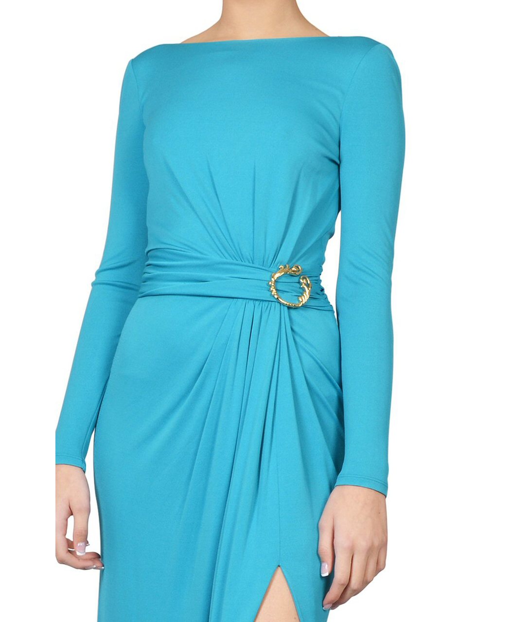 EMILIO PUCCI Голубое вискозное вечернее платье, фото 3