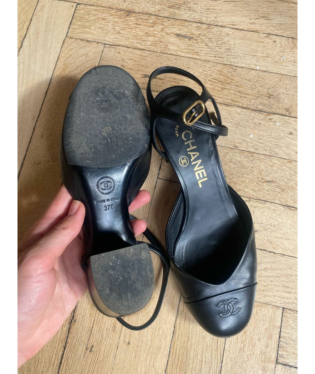 CHANEL Черные кожаные туфли, фото 2