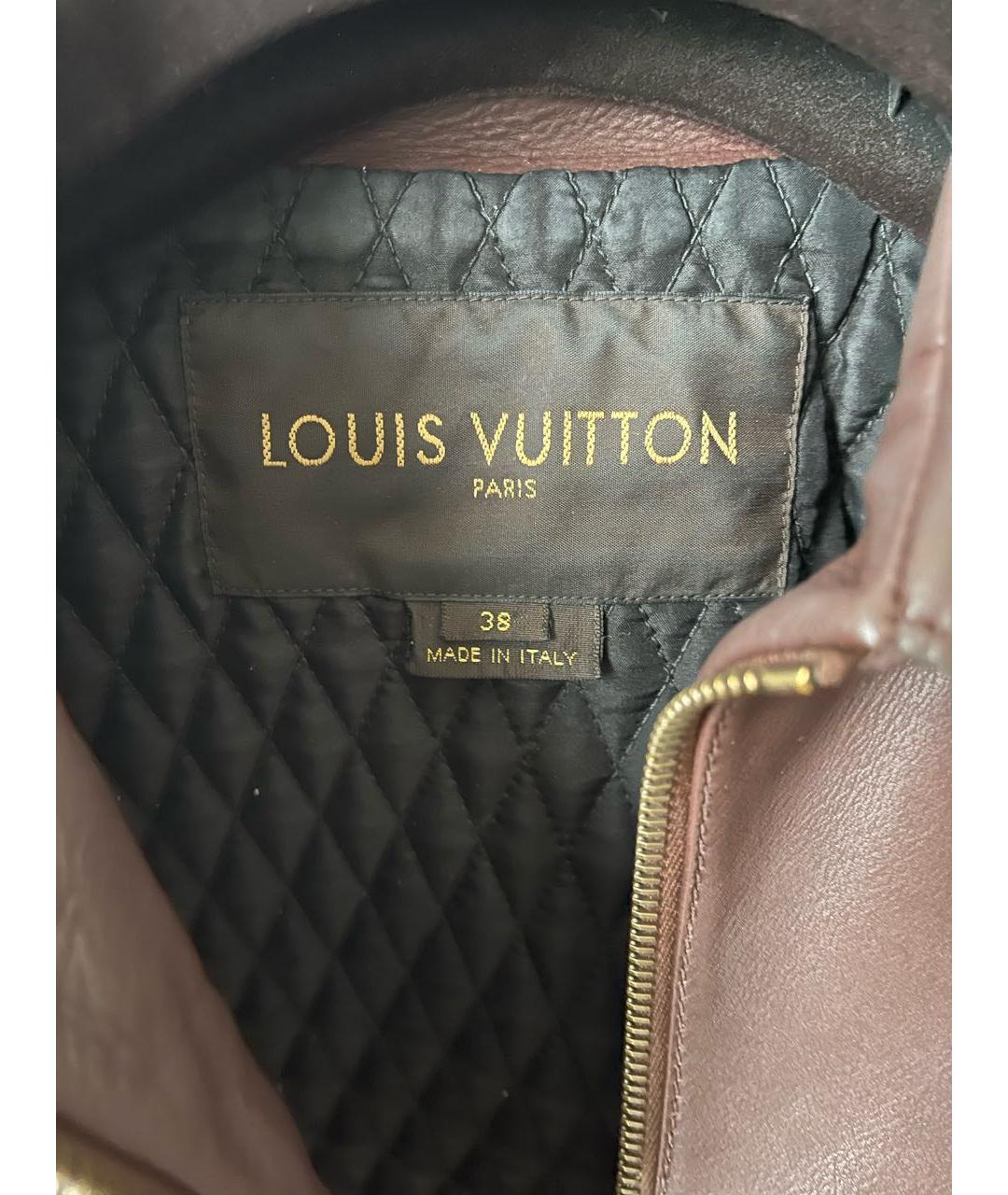 LOUIS VUITTON Коричневая кожаная куртка, фото 3