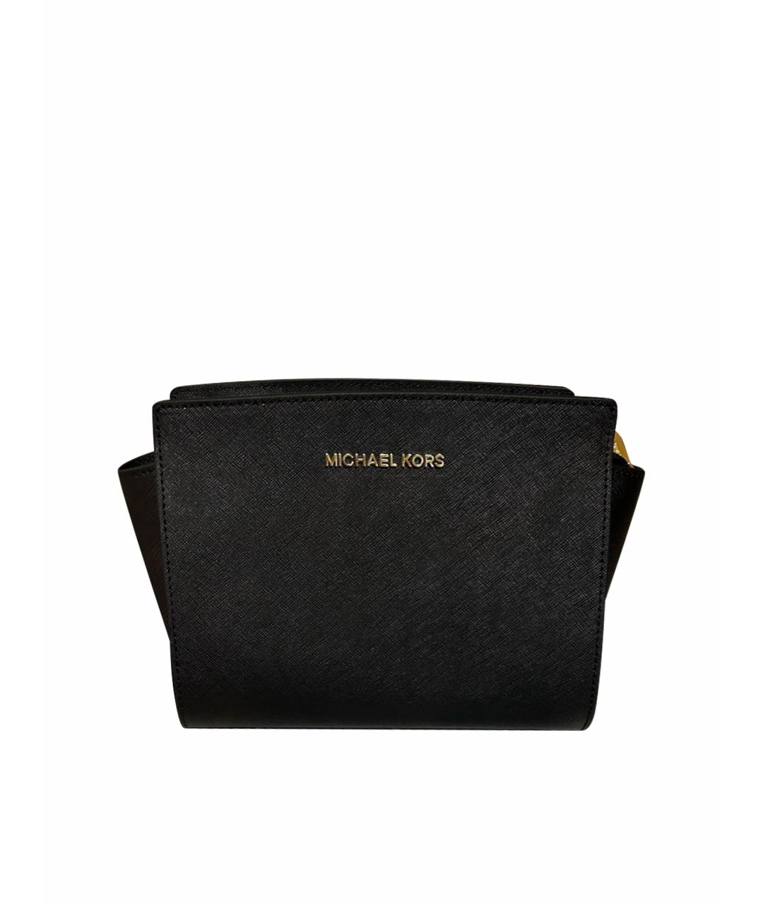 MICHAEL KORS Черная кожаная сумка через плечо, фото 1