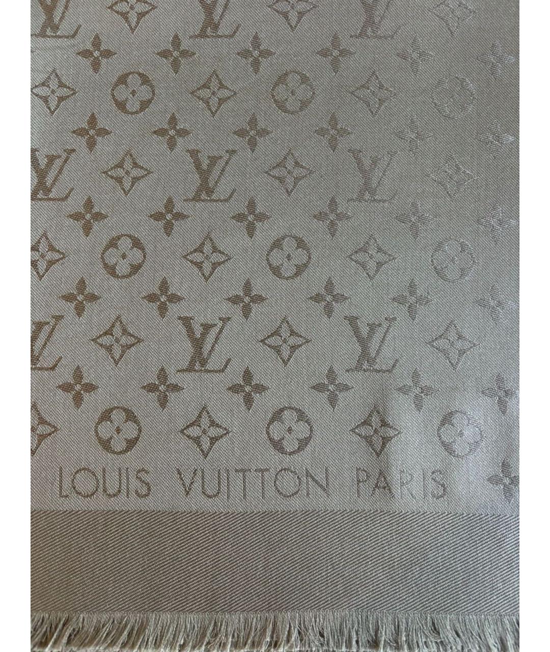 LOUIS VUITTON Бежевый платок, фото 3