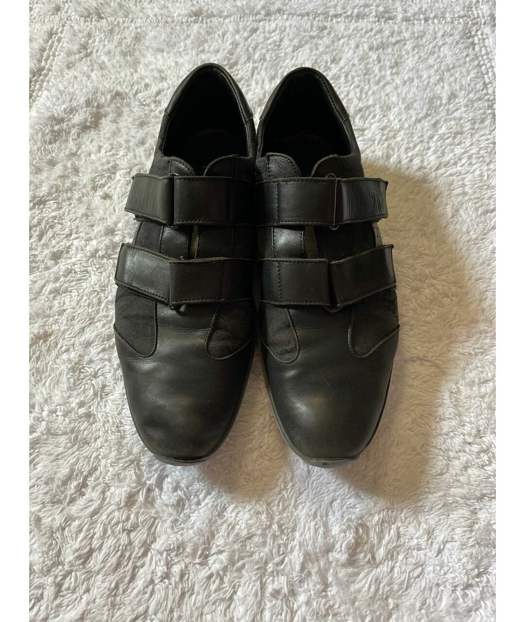 GUCCI Черные кожаные низкие кроссовки / кеды, фото 2