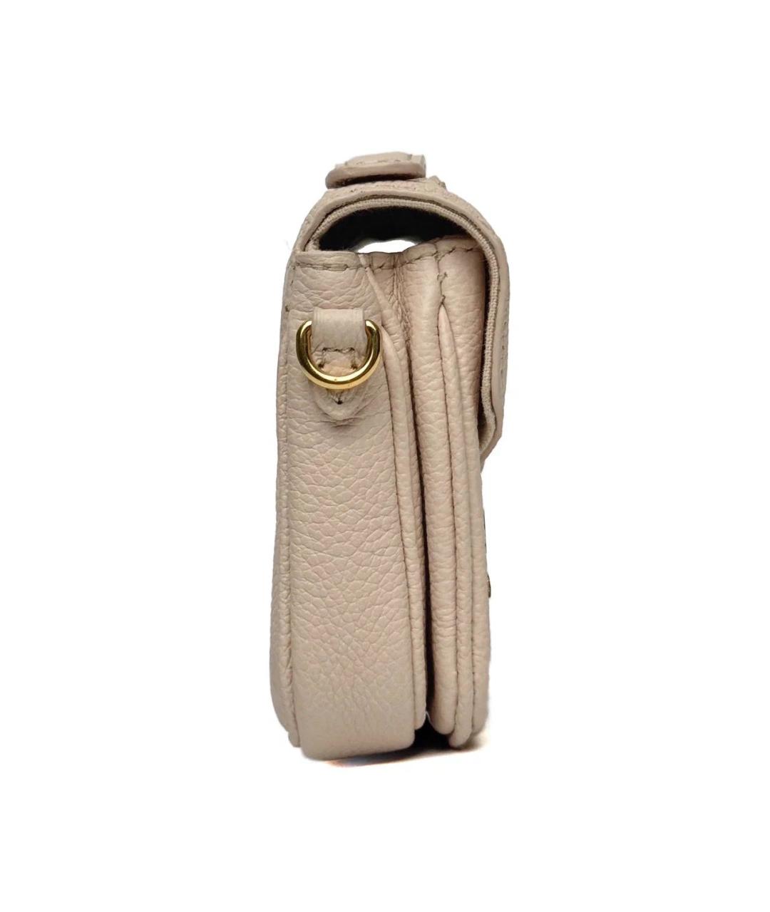 LOUIS VUITTON Бежевая кожаная сумка через плечо, фото 5