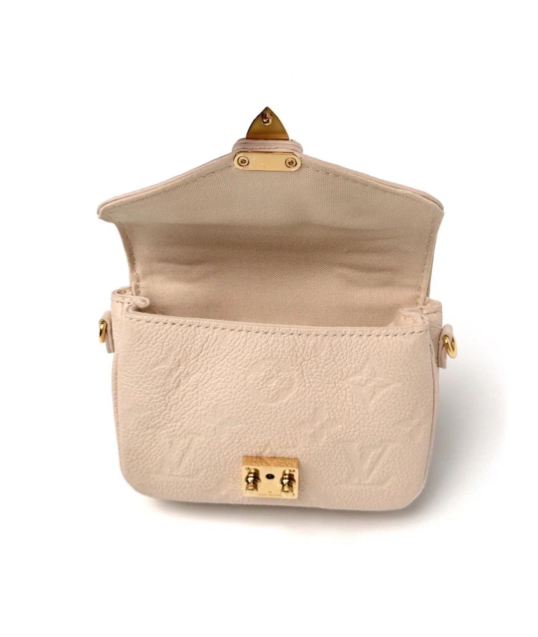 LOUIS VUITTON Бежевая кожаная сумка через плечо, фото 4