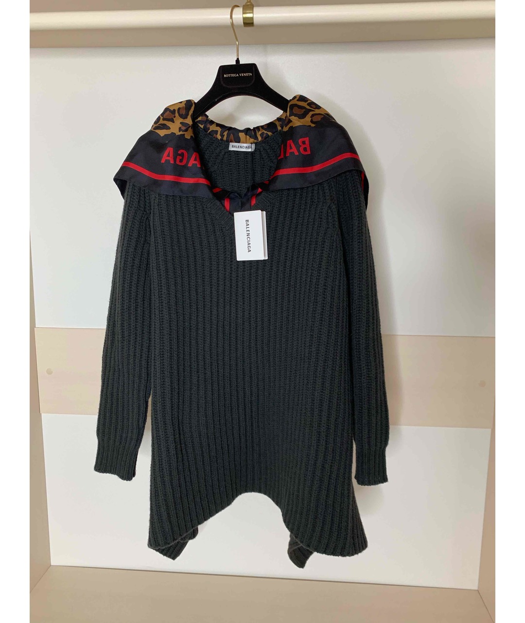 BALENCIAGA Антрацитовый шерстяной джемпер / свитер, фото 3