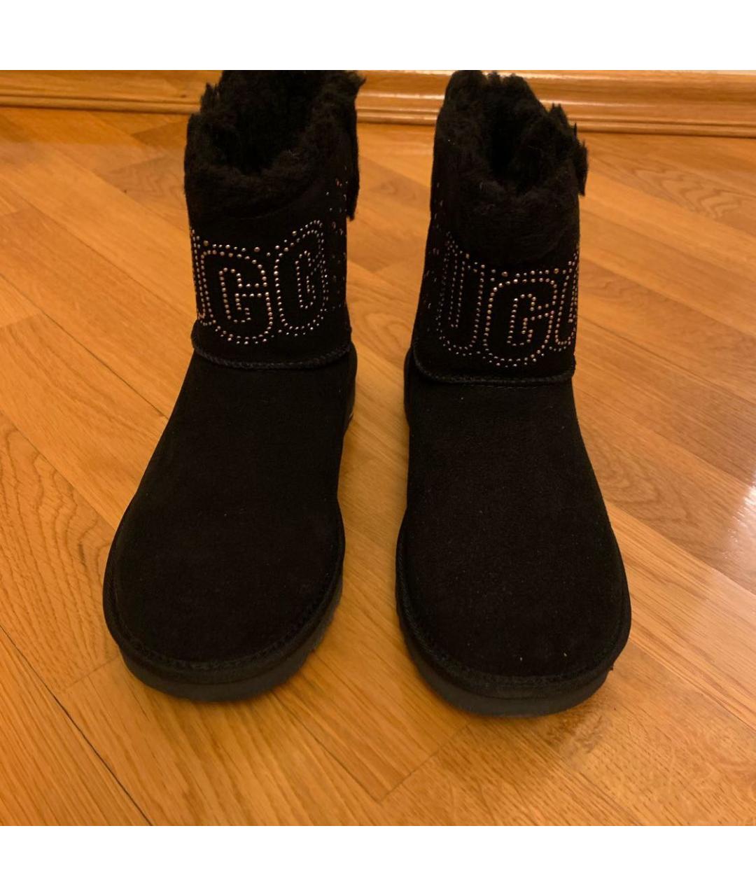 UGG AUSTRALIA Черные замшевые сапоги, фото 2