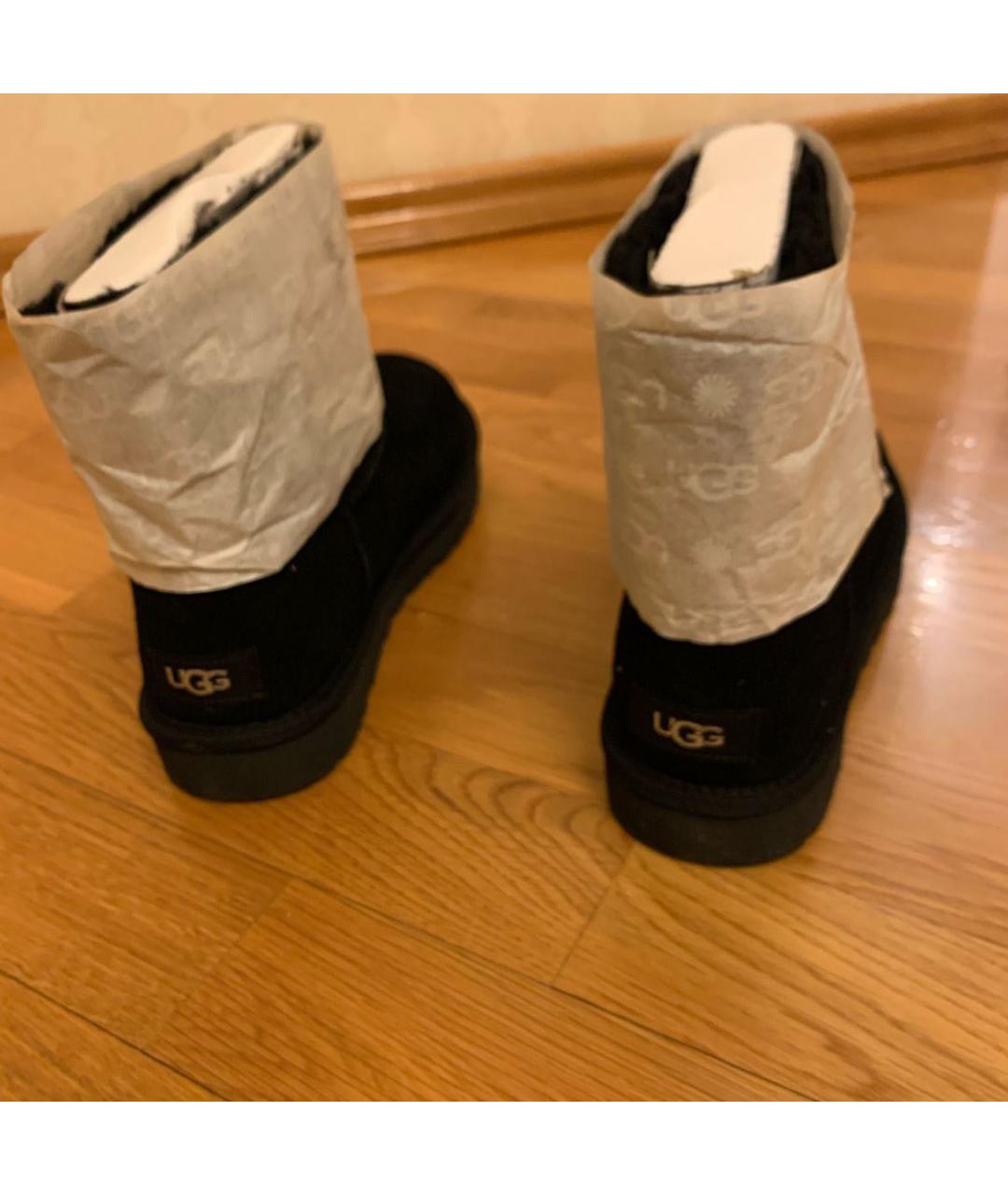 UGG AUSTRALIA Черные замшевые сапоги, фото 4