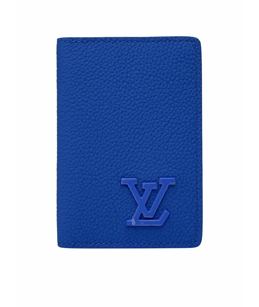 LOUIS VUITTON Синий кожаный кардхолдер, фото 1
