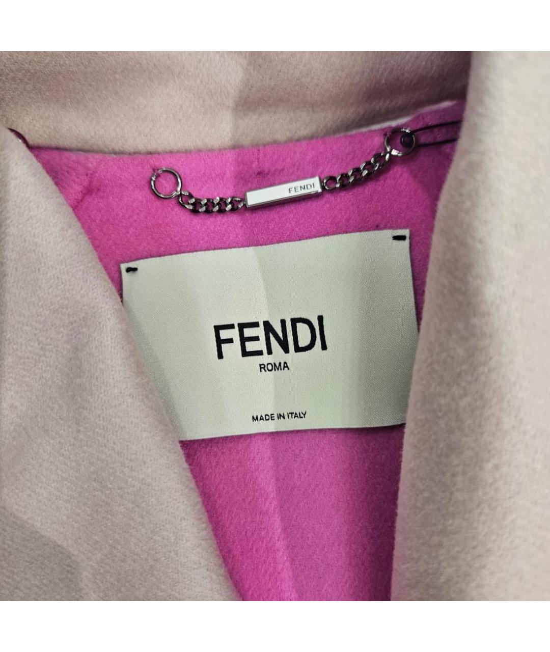 FENDI Розовое шерстяное пальто, фото 4