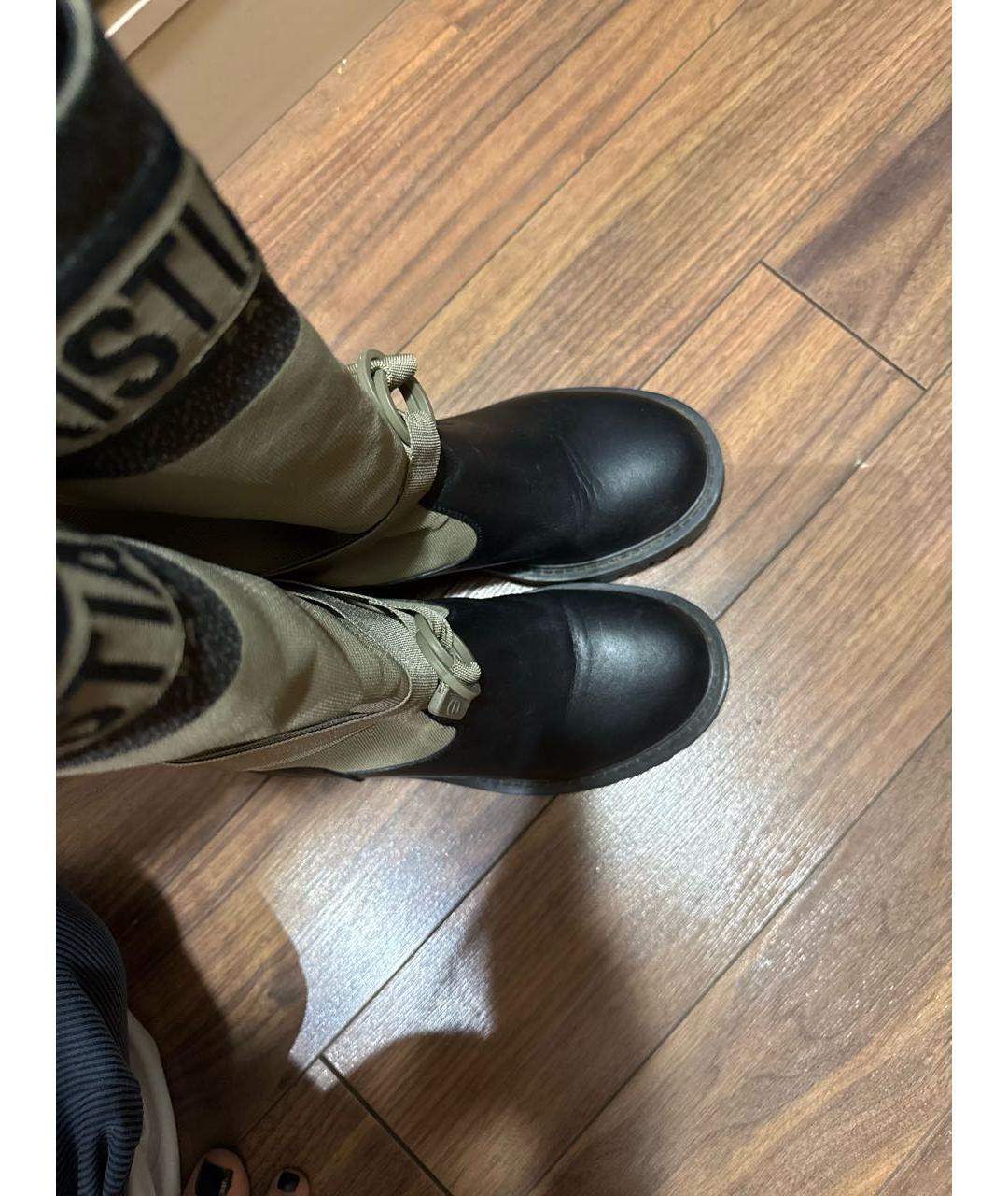 CHRISTIAN DIOR Бежевые текстильные сапоги, фото 3
