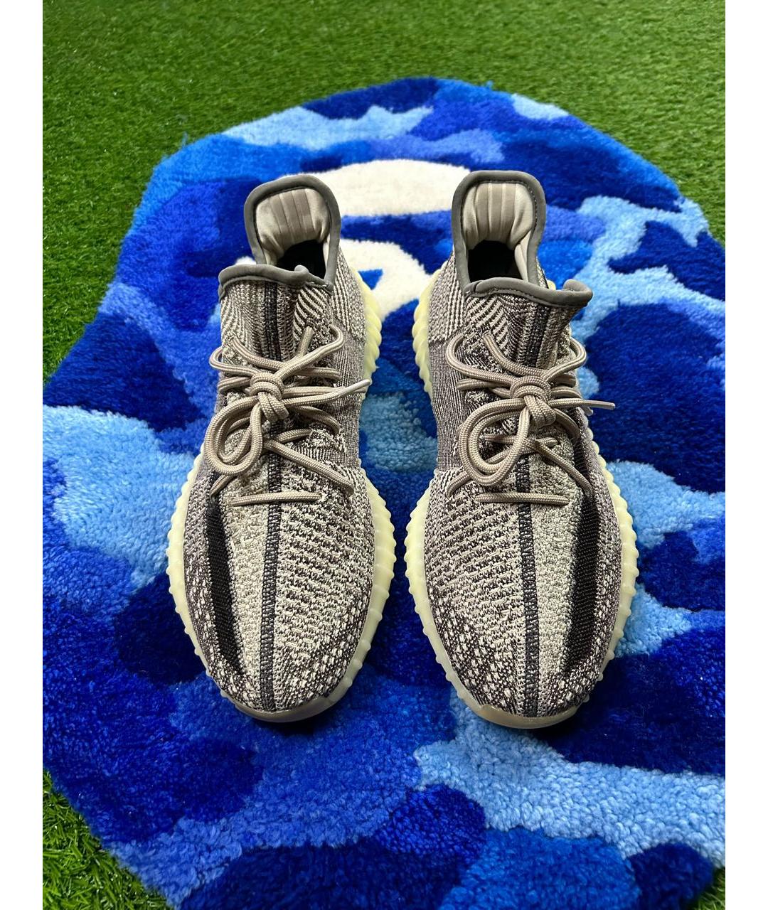 ADIDAS YEEZY Серые текстильные низкие кроссовки / кеды, фото 3