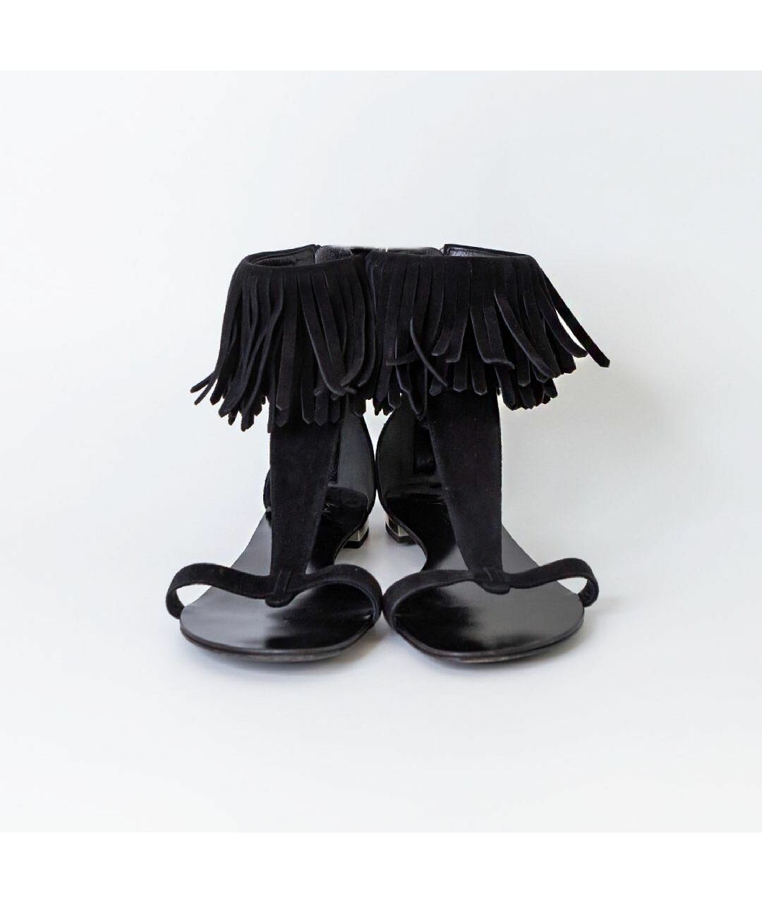 BALMAIN Черные замшевые сандалии, фото 2