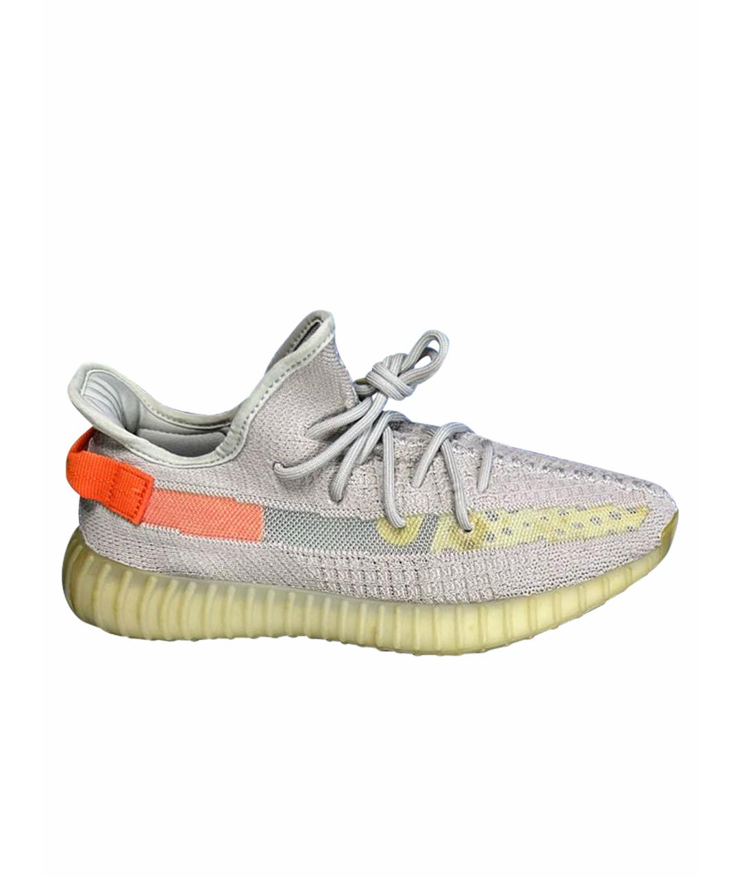 ADIDAS YEEZY Серые текстильные низкие кроссовки / кеды, фото 1