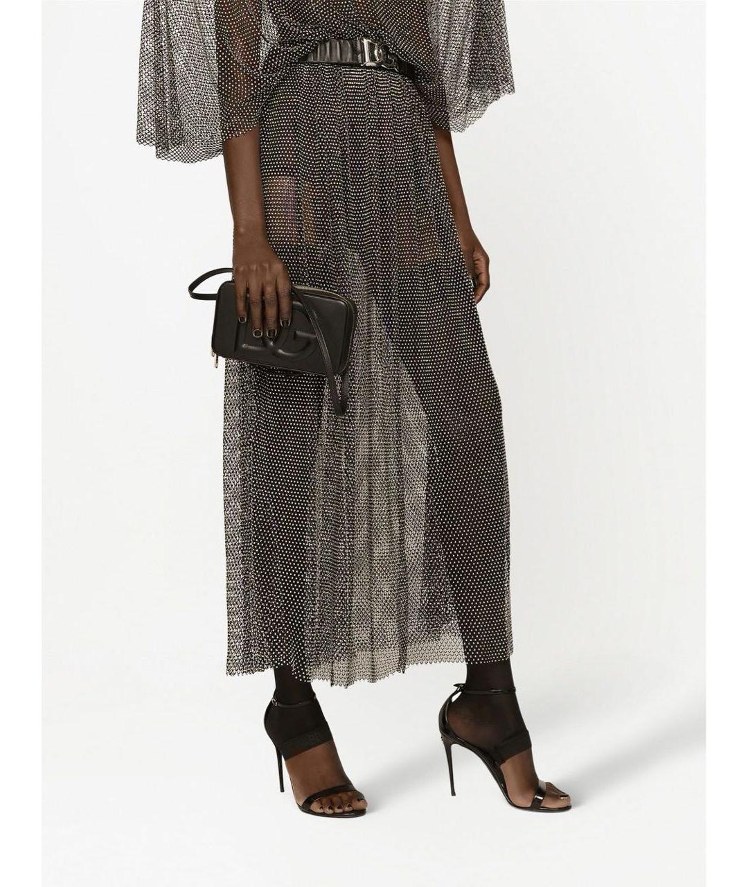 DOLCE&GABBANA Черная кожаная сумка через плечо, фото 7