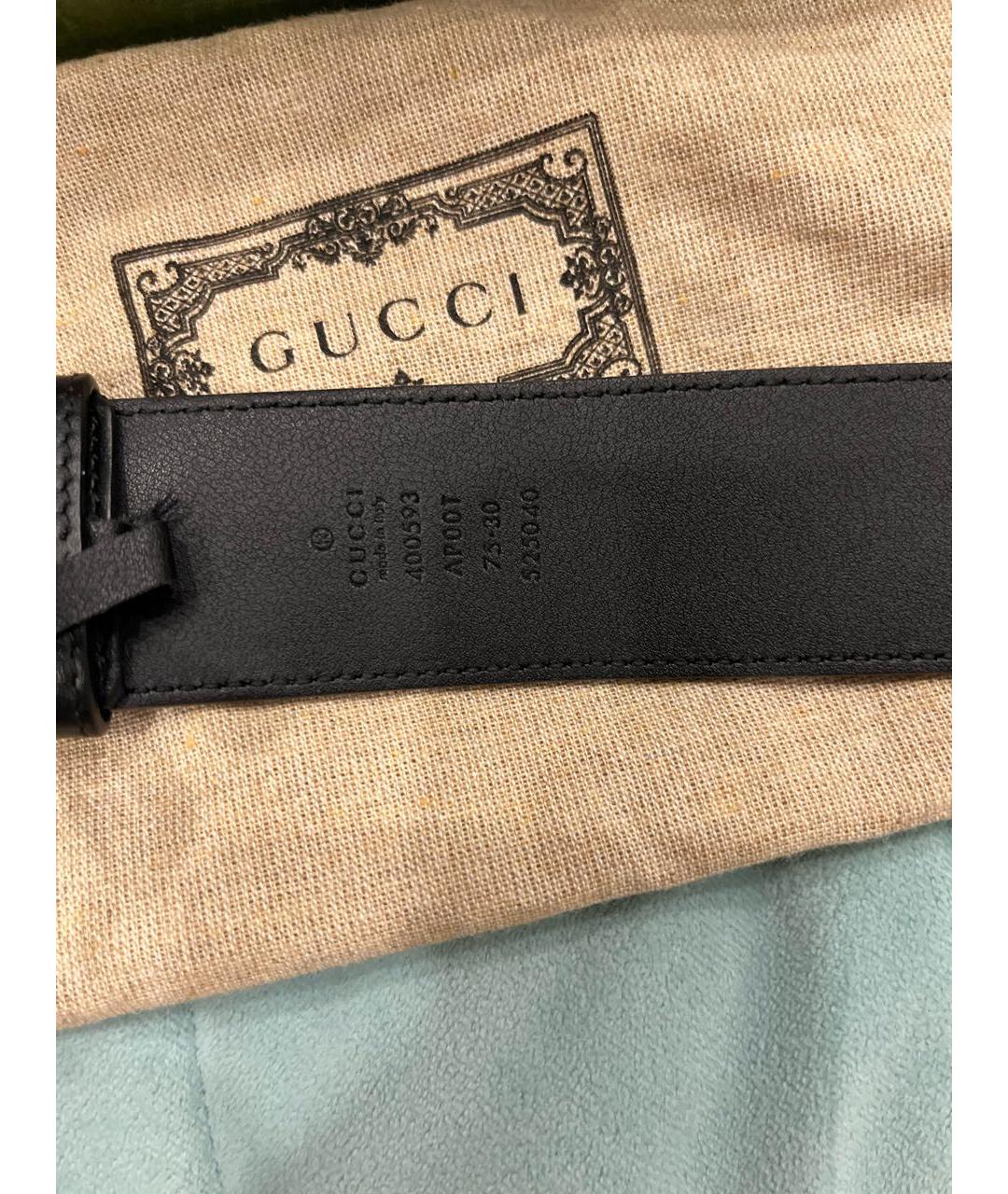 GUCCI Черный кожаный ремень, фото 3