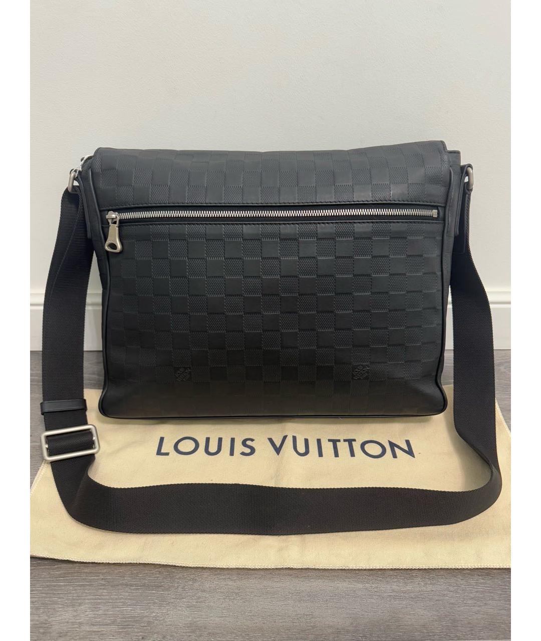 LOUIS VUITTON Черная кожаная сумка на плечо, фото 2