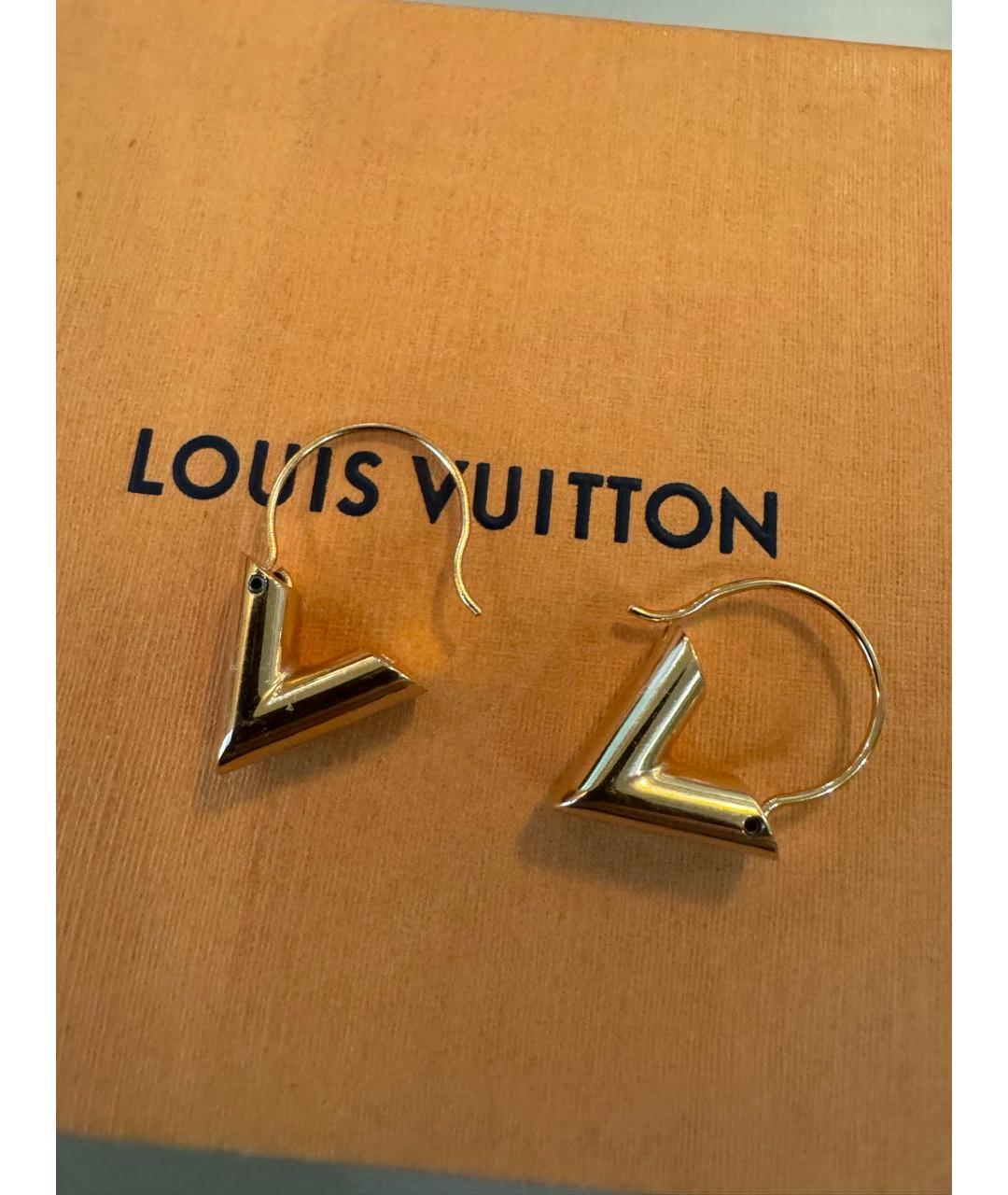 LOUIS VUITTON Золотые металлические серьги, фото 5