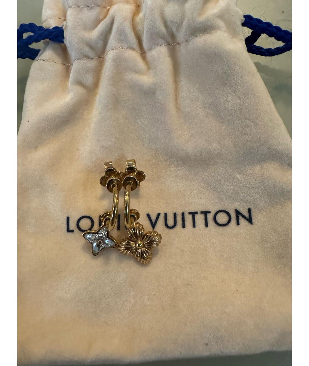 LOUIS VUITTON Золотые металлические серьги, фото 4