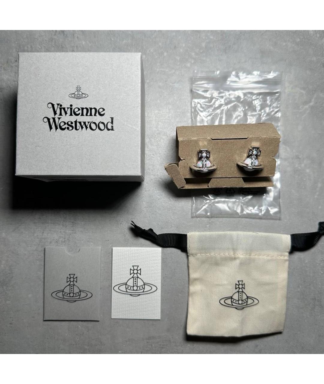 VIVIENNE WESTWOOD Серебряные латунные серьги, фото 4