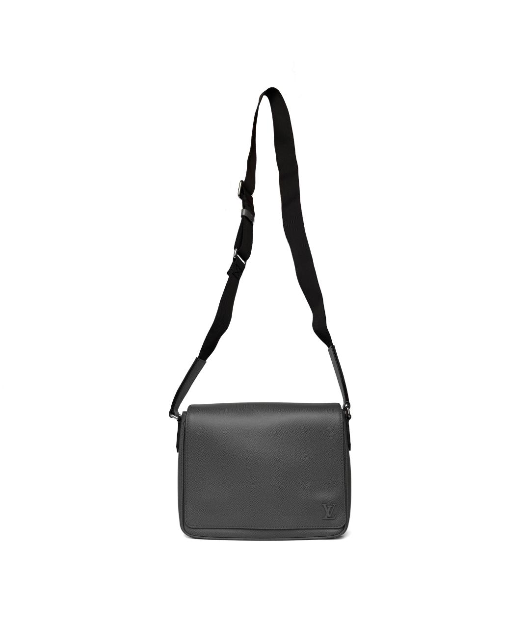 LOUIS VUITTON Серая кожаная сумка на плечо, фото 3